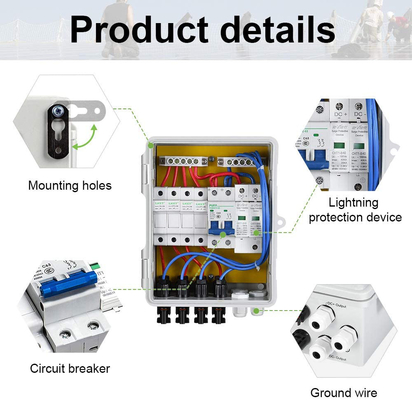 390*390*185 Combinador fotovoltaico Caixa 500VDC Com Proteção SPD de material ABS