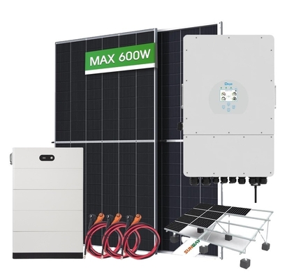 Instalação de telhados Sistema híbrido de energia solar Silício monocristalino fotovoltaico