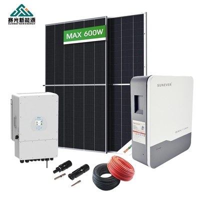 Sistema de energia solar doméstica de 10 kW Alimentado por kit de painéis solares de 10000w e armazenamento incluído