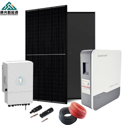 Bateria de chumbo-ácido montada no telhado 5kw 8kw 10kw Sistema de energia solar para casa em modo híbrido