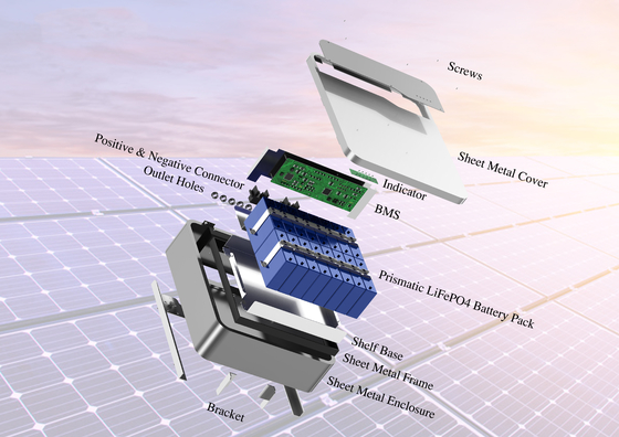 Bateria de fosfato LiFePO4 de 5 kWh 10 kWh montada na parede para sistema de armazenamento de energia solar