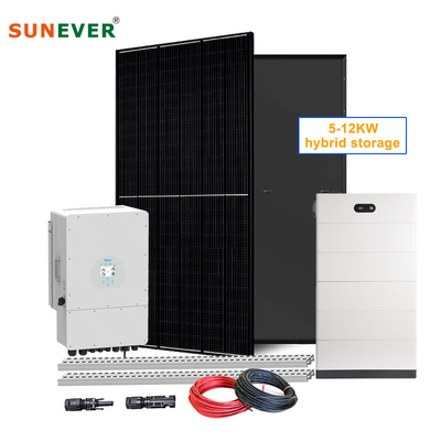 Sistema de armazenamento solar de 5kW 5kW 10kW 12kW Sistema híbrido de painéis de energia solar Completo para casa