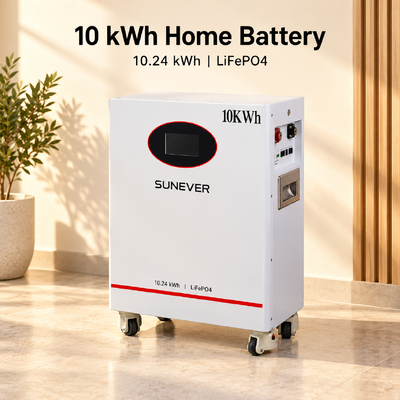 Bateria Solar de Lítio UNEVER 10kWh 51.2V 200Ah para Armazenamento de Energia Doméstica e Energia de Backup Off-Grid