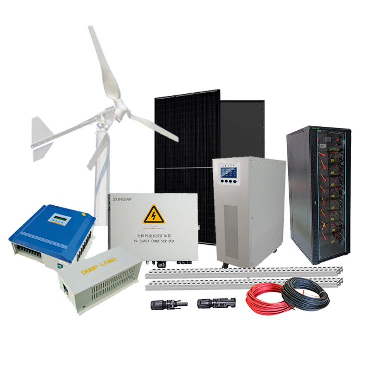 Home Off Grid Sistema de energia híbrida Controlador híbrido eólico solar 3KW Gerador de turbina eólica