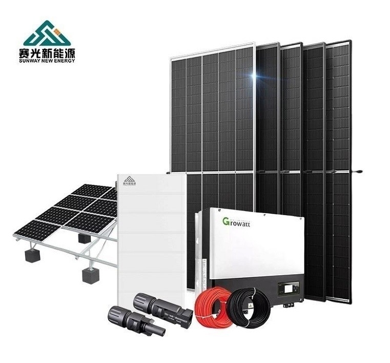 Sistema de energia solar doméstica de 10 kW Alimentado por kit de painéis solares de 10000w e armazenamento incluído
