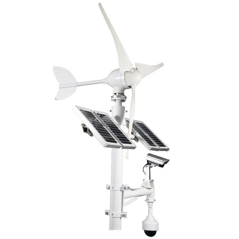 Luz de rua LED solar híbrida e inteligente de 300W 600W com economia de energia e câmera CCTV 4G 5G