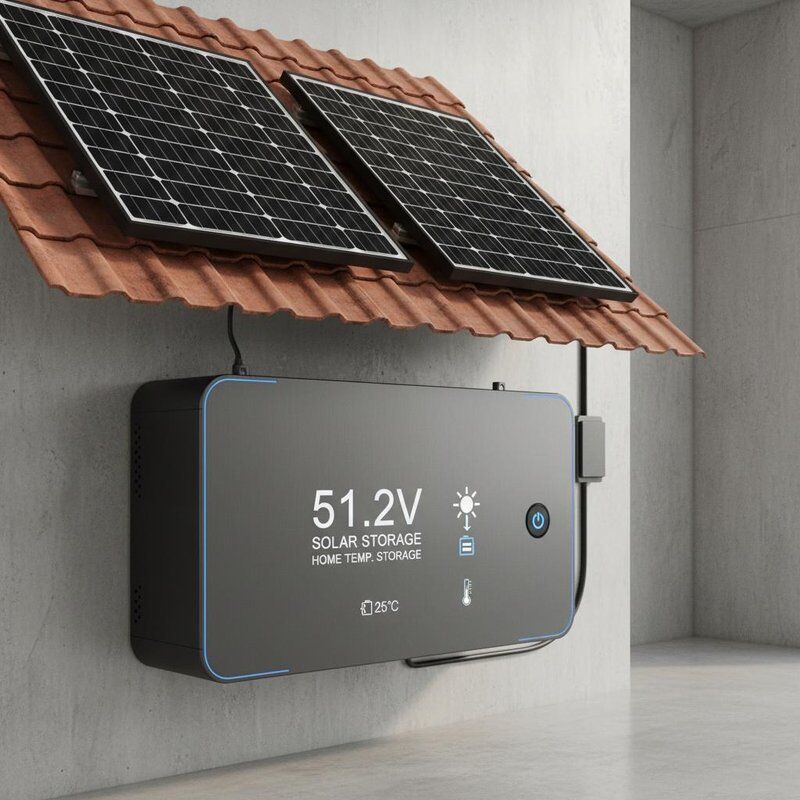 51.2v Armazenamento solar Bateria de armazenamento de temperatura doméstica Painel solar armazenamento de energia para sistemas residenciais de energia solar