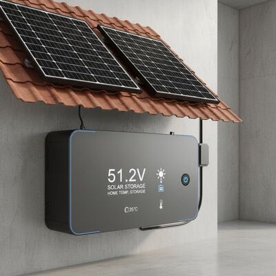 51.2v Armazenamento solar Bateria de armazenamento de temperatura doméstica Painel solar armazenamento de energia para sistemas residenciais de energia solar