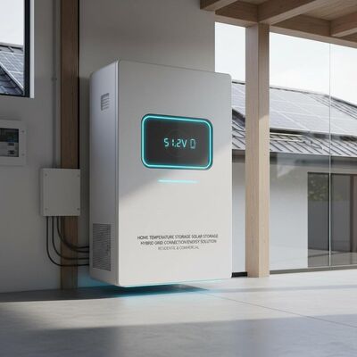 Armazenamento de Energia Solar para Temperatura Doméstica, Bateria de Armazenamento Solar 51.2v, Solução de Energia Híbrida Conectada à Rede para Residencial e Comercial