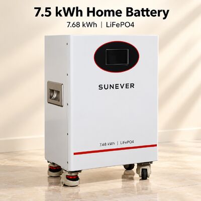 SUNEVER 7.68kWh 25.6V 300Ah LiFePO4 Bateria solar de lítio para armazenamento de energia doméstica e energia de reserva fora da rede